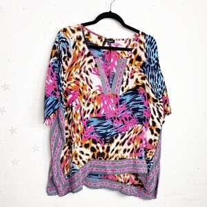 TOLANI Floral print silk blouse